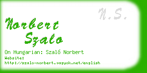 norbert szalo business card